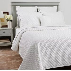 Hudson‎ park collection soft cotton coverlet double diamond full/queen white